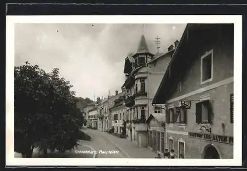 AK Schladming, Gasthaus zur alten Post am Hauptplatz