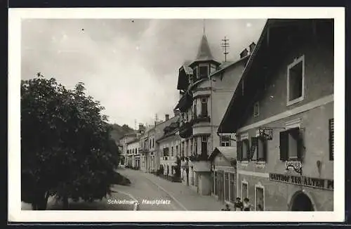 AK Schladming, Gasthaus zur alten Post am Hauptplatz