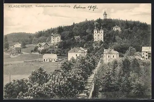 AK Klagenfurt, Radetzkystrasse mit Kreuzberg
