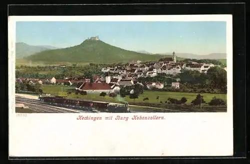 AK Hechingen, Ortsansicht mit Burg Hohenzollern