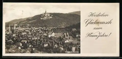 AK Wernigerode, Ortsansicht mit Schloss