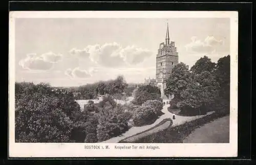 AK Rostock i. M., Kröpeliner Tor mit Anlagen
