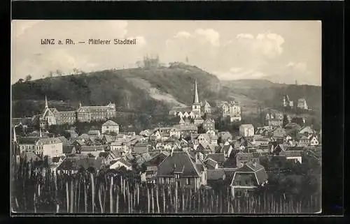 AK Linz a. Rh., Blick auf den mittleren Stadtteil