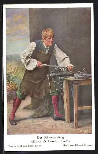 AK Schauspieler Girardi als Geselle Charles in Der Schlosserkönig