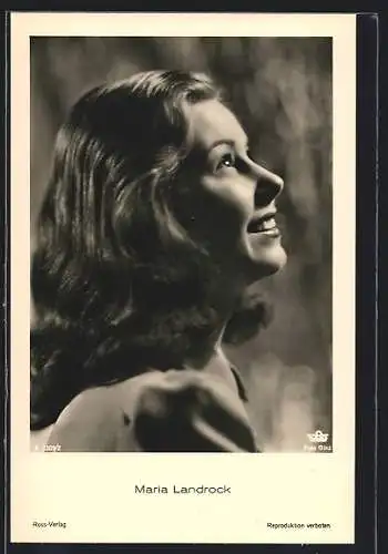 AK Schauspielerin Maria Landrock lächelnd im Profil