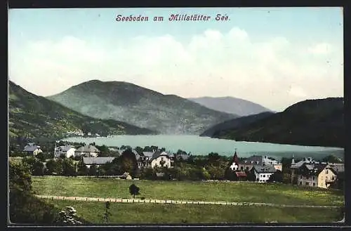 AK Seeboden am Millstätter See, Ortsansicht mit See