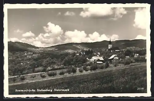AK Stubenberg /Stmk., Ortsansicht mit Feldern