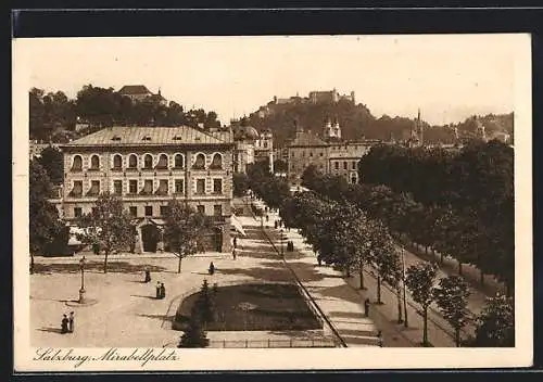 AK Salzburg, Mirabellplatz im Sonnenschein