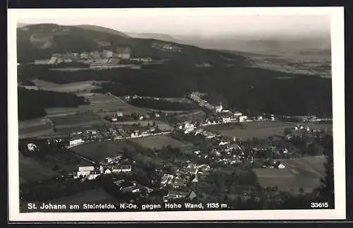 AK St. Johann am Steinfelde, Ortsansicht aus der Vogelschau