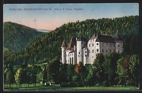 AK St. Veit a. d. Glan, Schloss Frauenstein im grünen Wald
