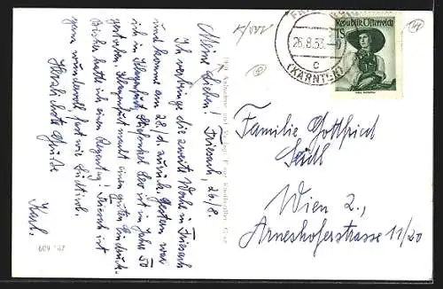 AK Friesach, Blick über den Ort mit Kirche