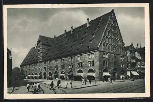 AK Nürnberg, Mauthallen mit Passanten