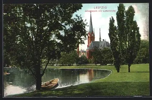 AK Leipzig, Johannapark mit Lutherkirche