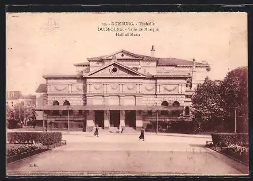 AK Duisburg, Tonhalle mit Passanten