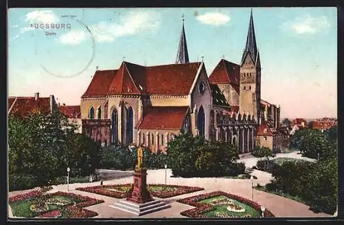 AK Augsburg, Dom und Grünanlagen