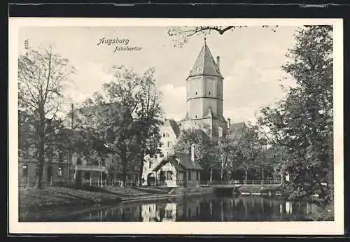 AK Augsburg, Jakobertor mit Brücke