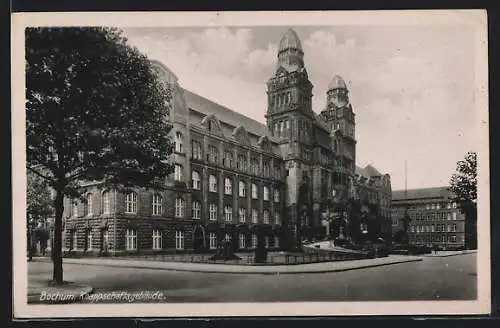 AK Bochum, Knappschaftsgebäude mit Strassenpartie