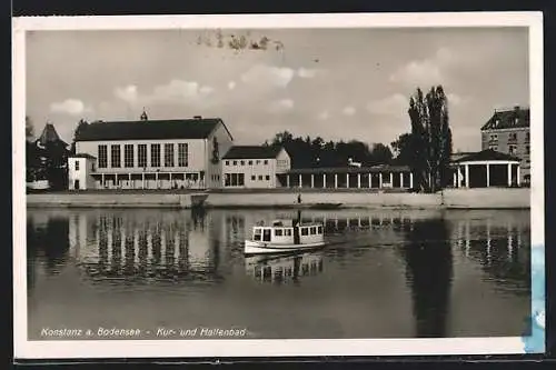 AK Konstanz, Hallenbad, Dampfer