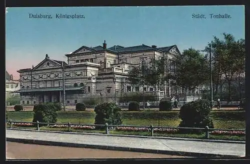 AK Duisburg, Königsplatz und Städt. Tonhalle