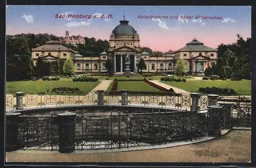 AK Bad Homburg v. d. H., Kaiserbrunnen und Kaiser Wilhelmsbad