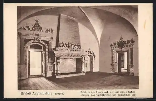 AK Augustusburg /Erzgebirge, Schloss, Blick in den Hasensaal
