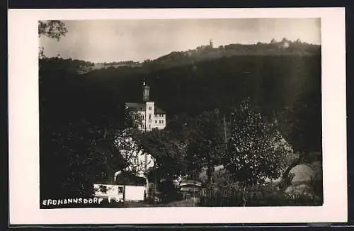 AK Erdmannsdorf i. S., Teilansicht mit Schloss