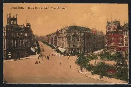 AK Düsseldorf, Blick in die Graf Adolf-Strasse