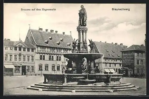 AK Braunschweig, Brunnen auf dem Hagenmarkt