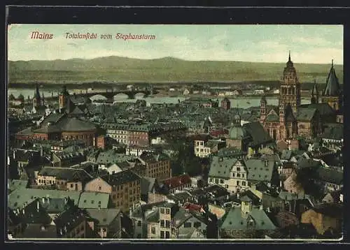 AK Mainz, Teilansicht mit Stephansturm