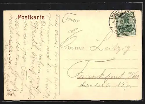 AK Mainz, Teilansicht mit Stephansturm