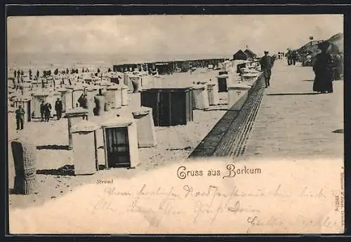 AK Borkum, Strand mit Körben