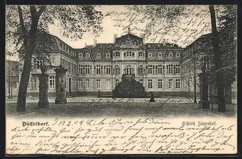 AK Düsseldorf, Schloss Jägerhof mit Vorhof