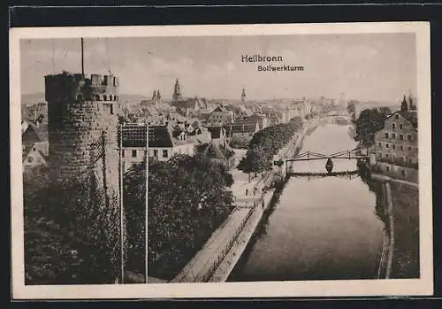AK Heilbronn, Flusspartie mit Bollwerkturm