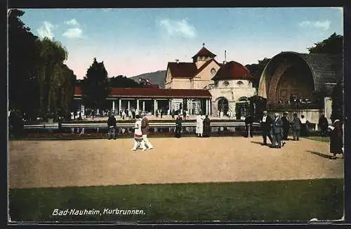 AK Bad Nauheim, Kurbrunnen mit Passanten