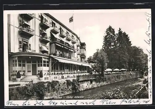 AK Baden-Baden, Hotel Atlantic, Teilansicht