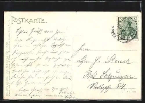 AK Arenberg, Innenansicht der Kirche mit Altar