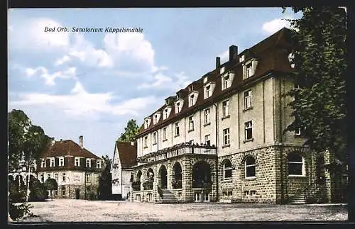 AK Bad Orb, Sanatorium Küppelsmühle mit Strassenpartie