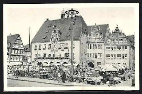 AK Heilbronn, Rathaus mit Markt