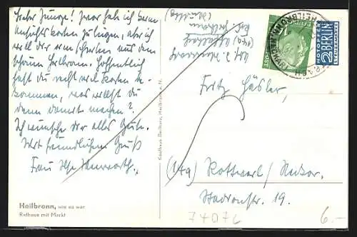 AK Heilbronn, Rathaus mit Markt