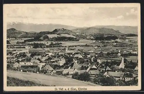 AK St. Veit a. d. Glan, Teilansicht mit Kirche