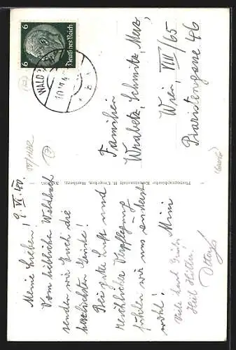 AK Waldbach, Teilansicht mit Kirche