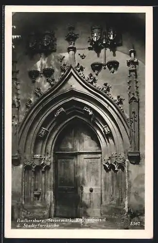 AK Radkersburg /Steiermark, Kirchenportal der Stadtpfarrkirche