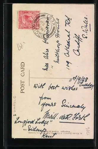 AK St. Bernards, Bernhardiner-Mutter leckt ihren Welpen