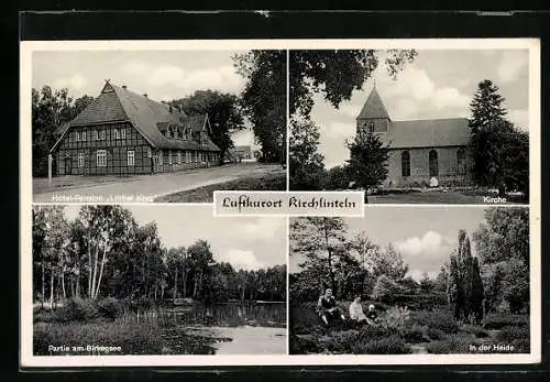 AK Kirchlinteln, Hotel-Pension Lintler Krug, Kirche, Heide, Birkensee
