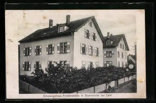 AK Stammheim /Kr. Calw, Erholungshaus Friedensheim aus der Vogelschau