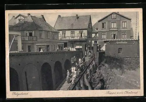 AK Helgoland, Treppenaufgang zum Oberland