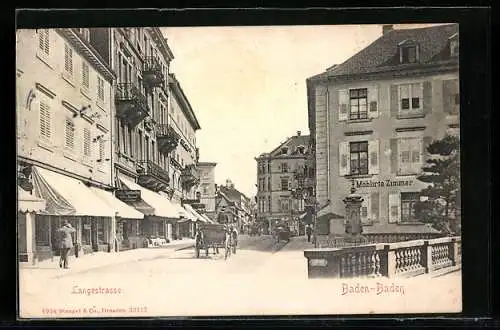 AK Baden-Baden, Langestrasse, Kutsche