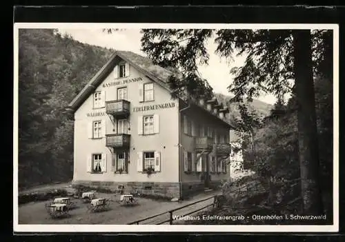 AK Ottenhöfen, Blick zum Gasthof-Pension Waldhaus Edelfrauengrab