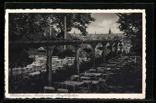 AK Hildesheim, Restaurant Berghölzchen, Blick auf die Sommerterrasse