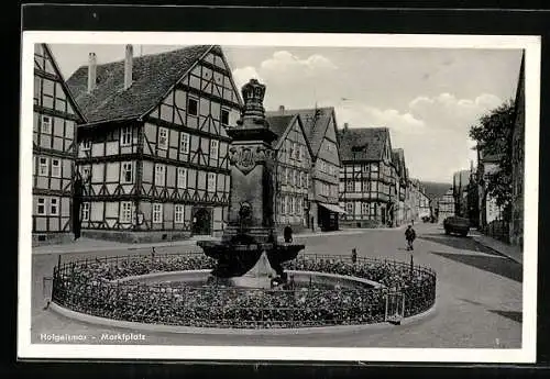 AK Hofgeismar, Marktplatz mit Brunnen